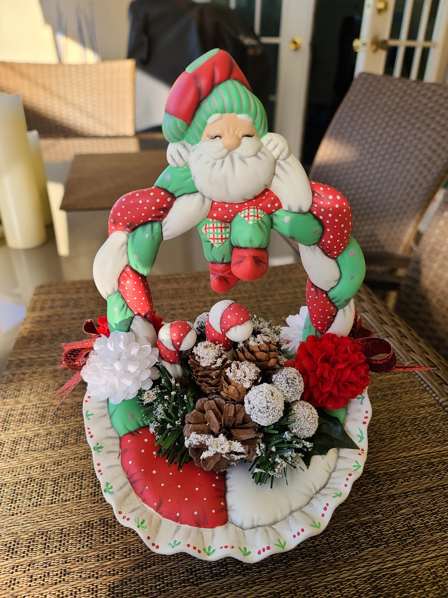 Santa_Elf Soft Sculptured Basket with Candy Canes