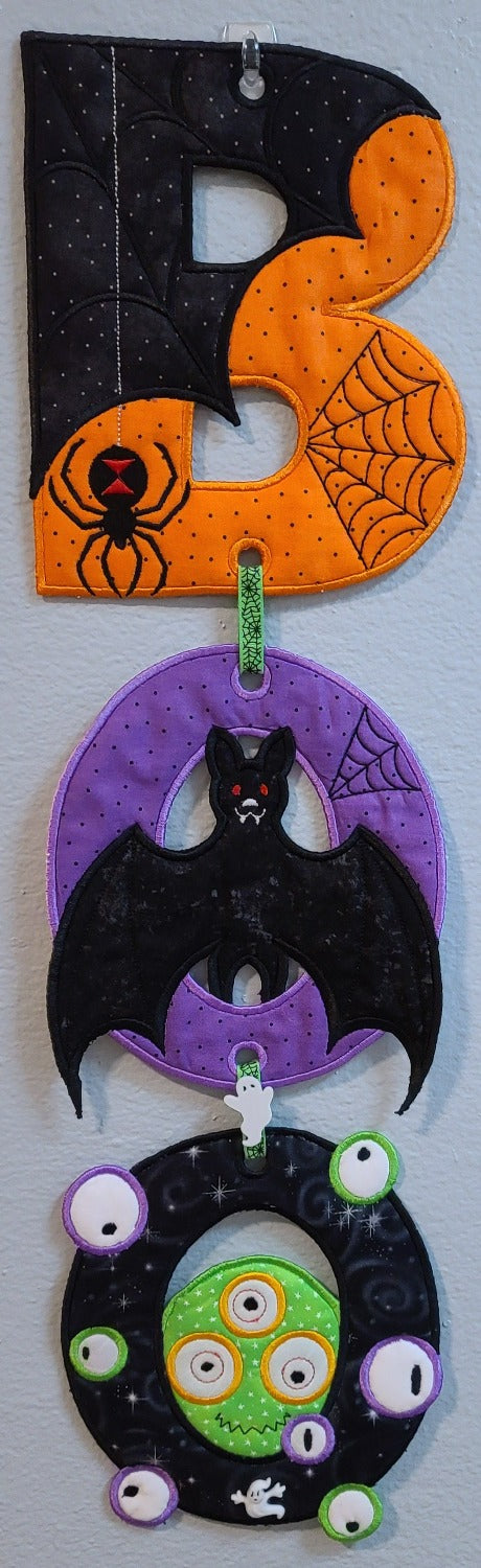 BOO Halloween Embroidered Wallhanging