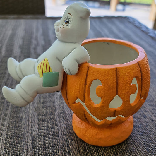 Pumpkin Candle Cup with Ghost B